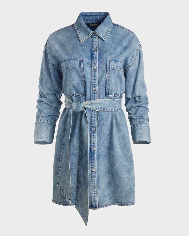 Brigita Belted Denim Mini Dress