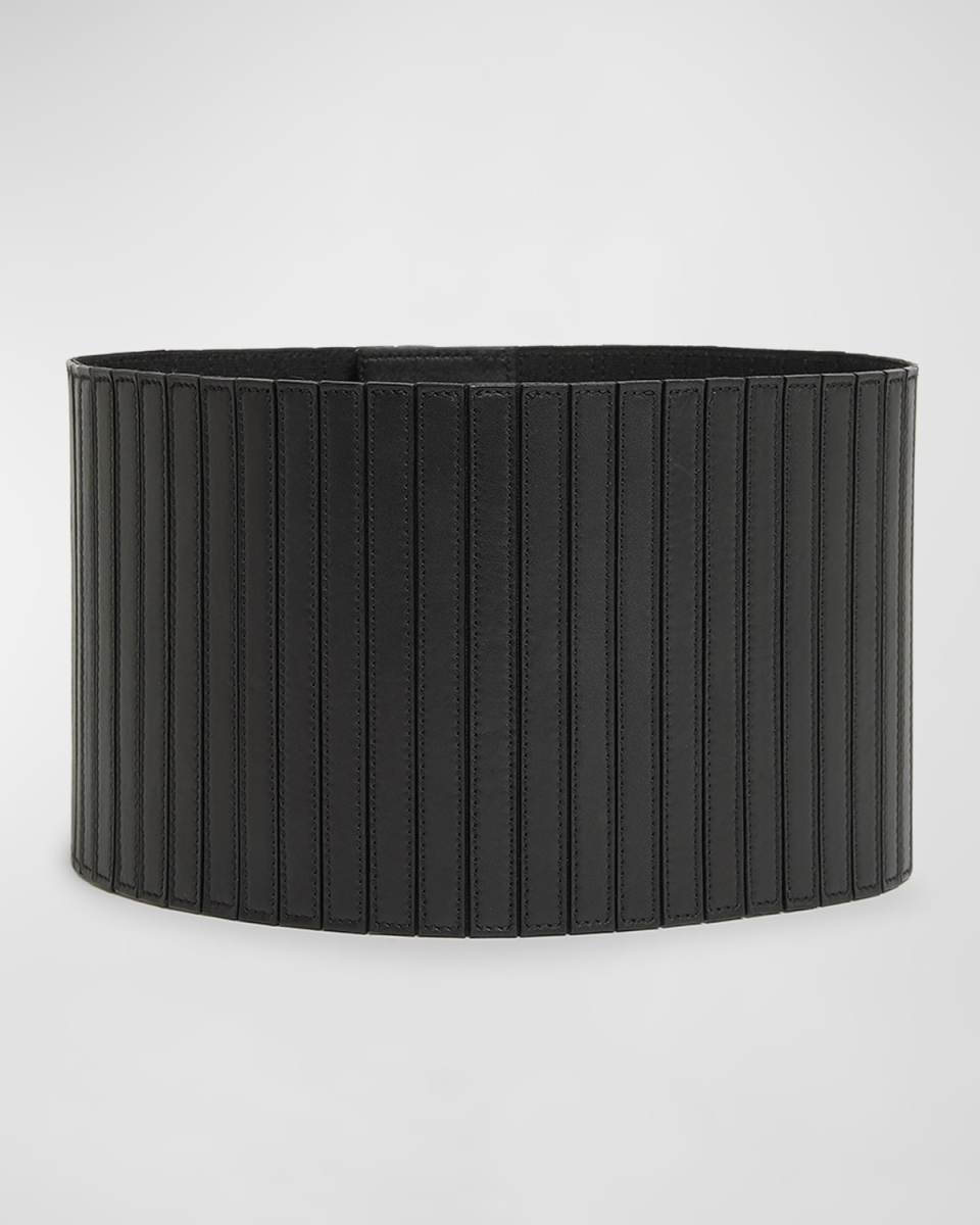 Striped Leather Corset Belt