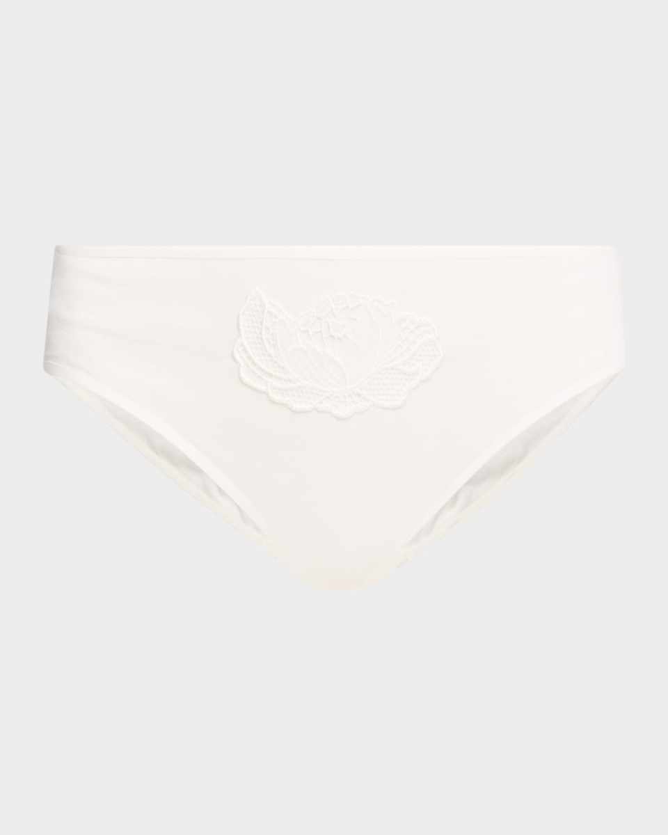 Anne Floral-Embroidered Cotton Briefs