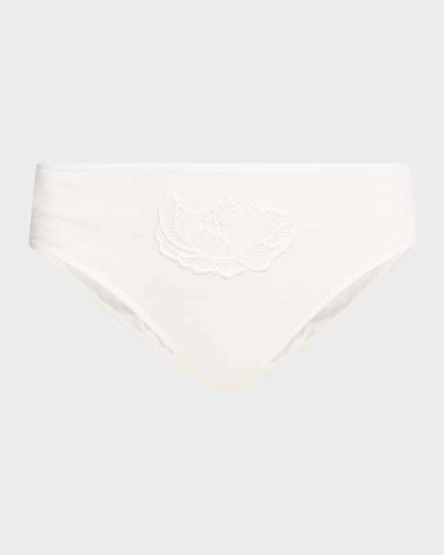 Anne Floral-Embroidered Cotton Briefs