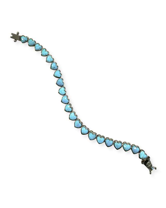 Small Heart Bracelet, Turquoise