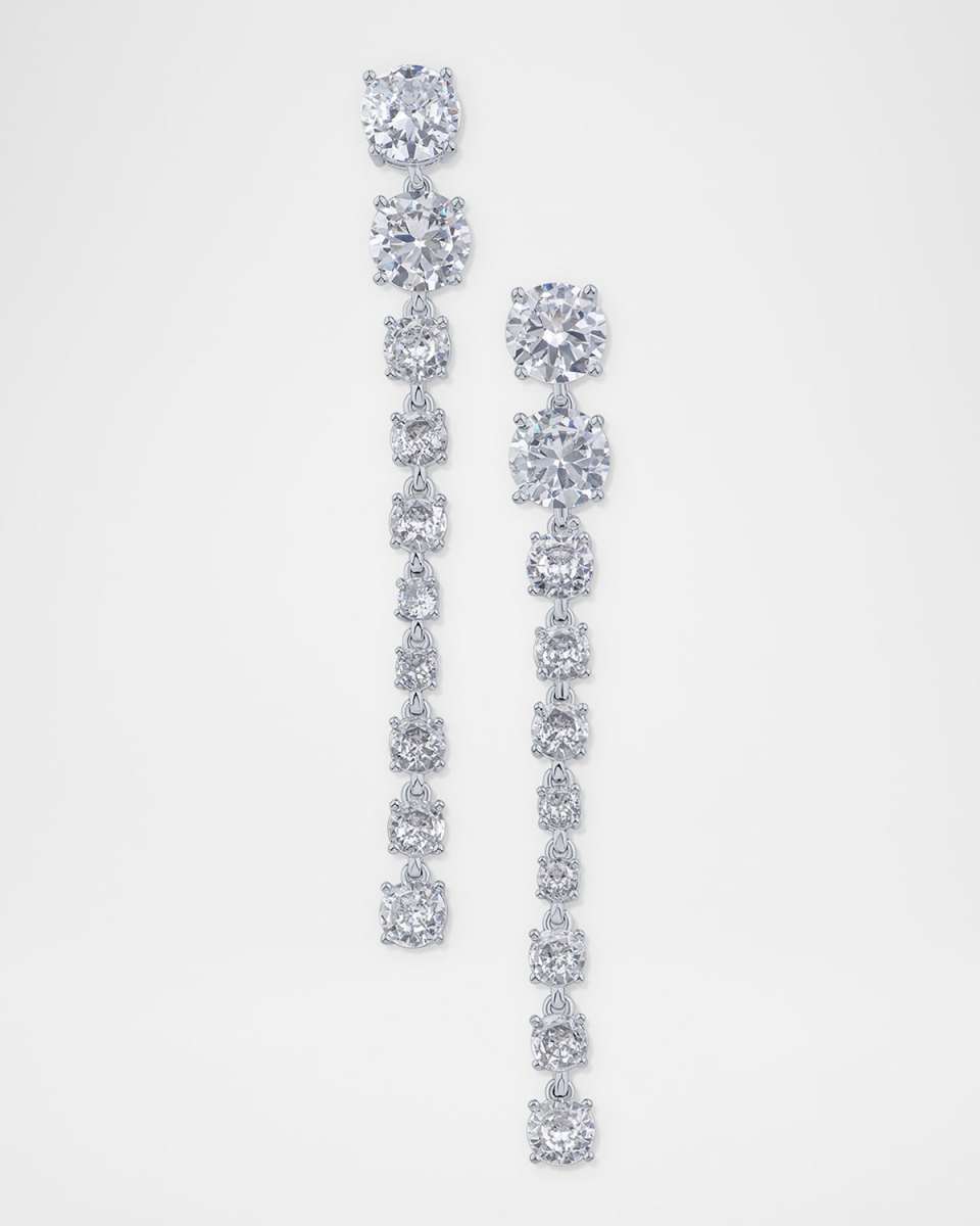 Multi Round Cubic Zirconia Linear Earrings