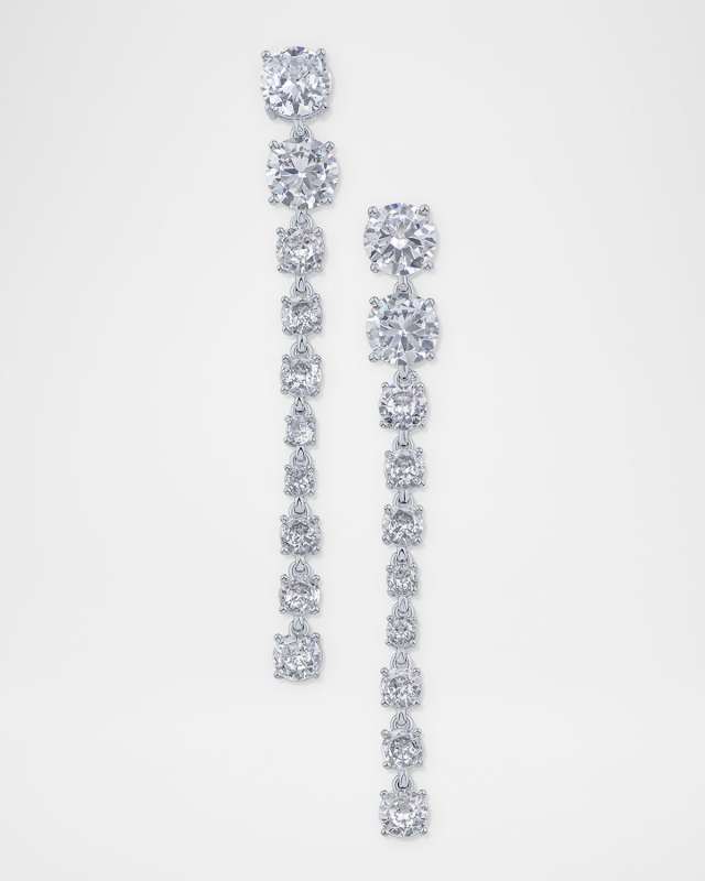 Multi Round Cubic Zirconia Linear Earrings