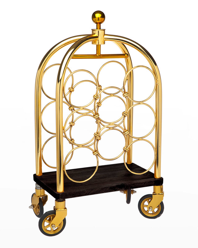 9-Bottle Luggage Cart Wine Rack