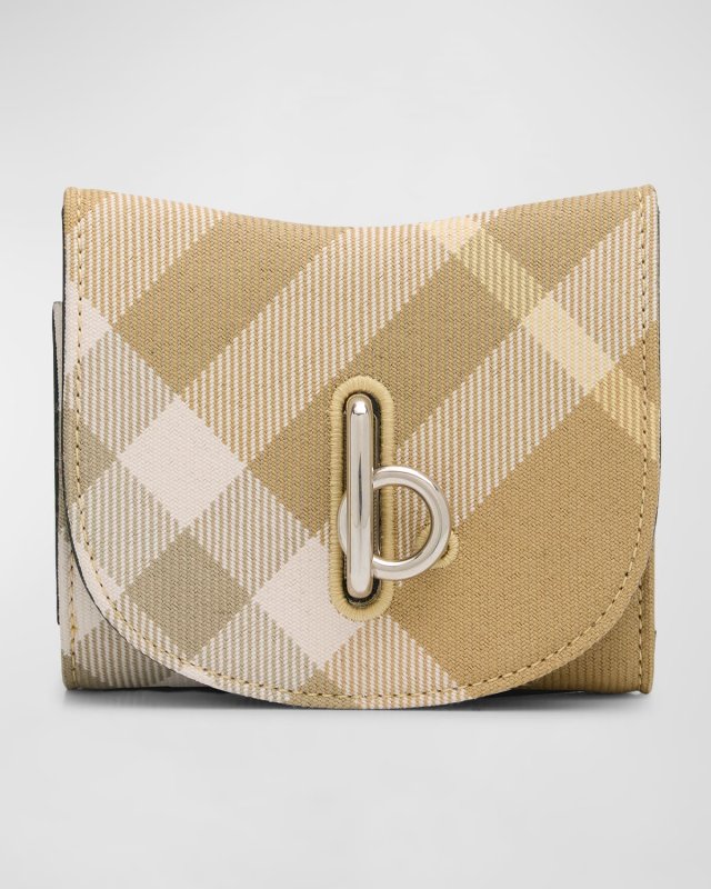 Rocking Check Leather Compact Wallet