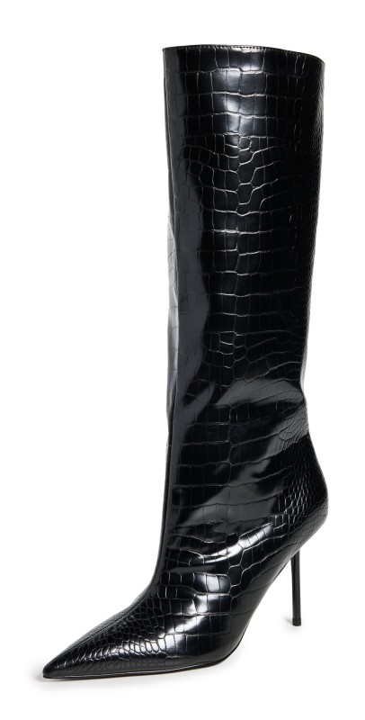 Good American Croc Boots Black