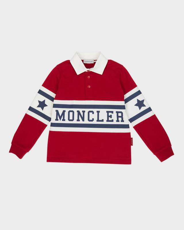 Boy's Logo-Print Rugby Shirt, Size 8-14