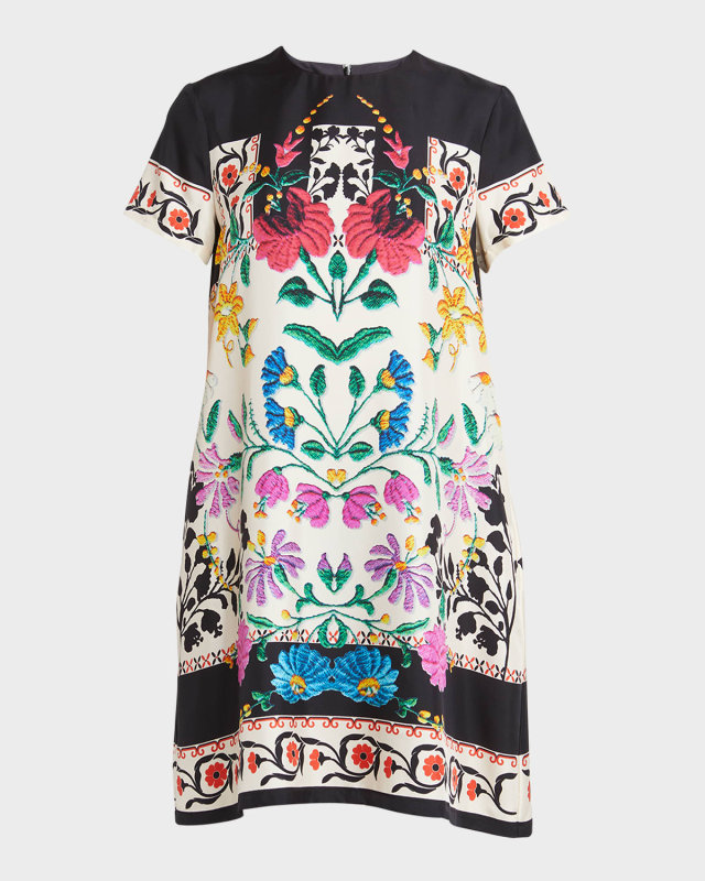 Floral Print Mini Swing Dress