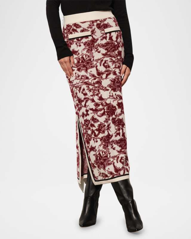 Angela Floral Midi Sweater Skirt