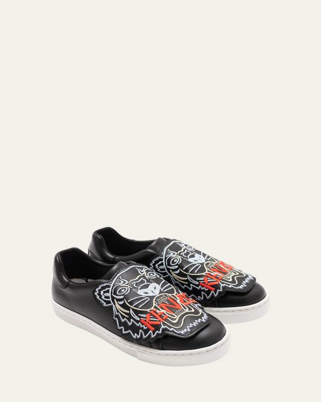 Kid's Tiger Leather Low-Top Sneakers, Baby/Toddlers