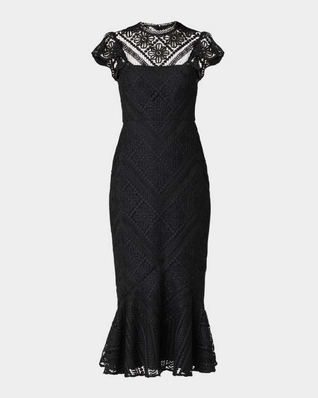 Lea Floral Lace Mermaid Midi Dress