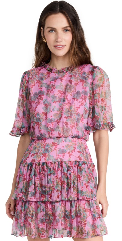 Saloni Ava-D Dress Mulberry Blush