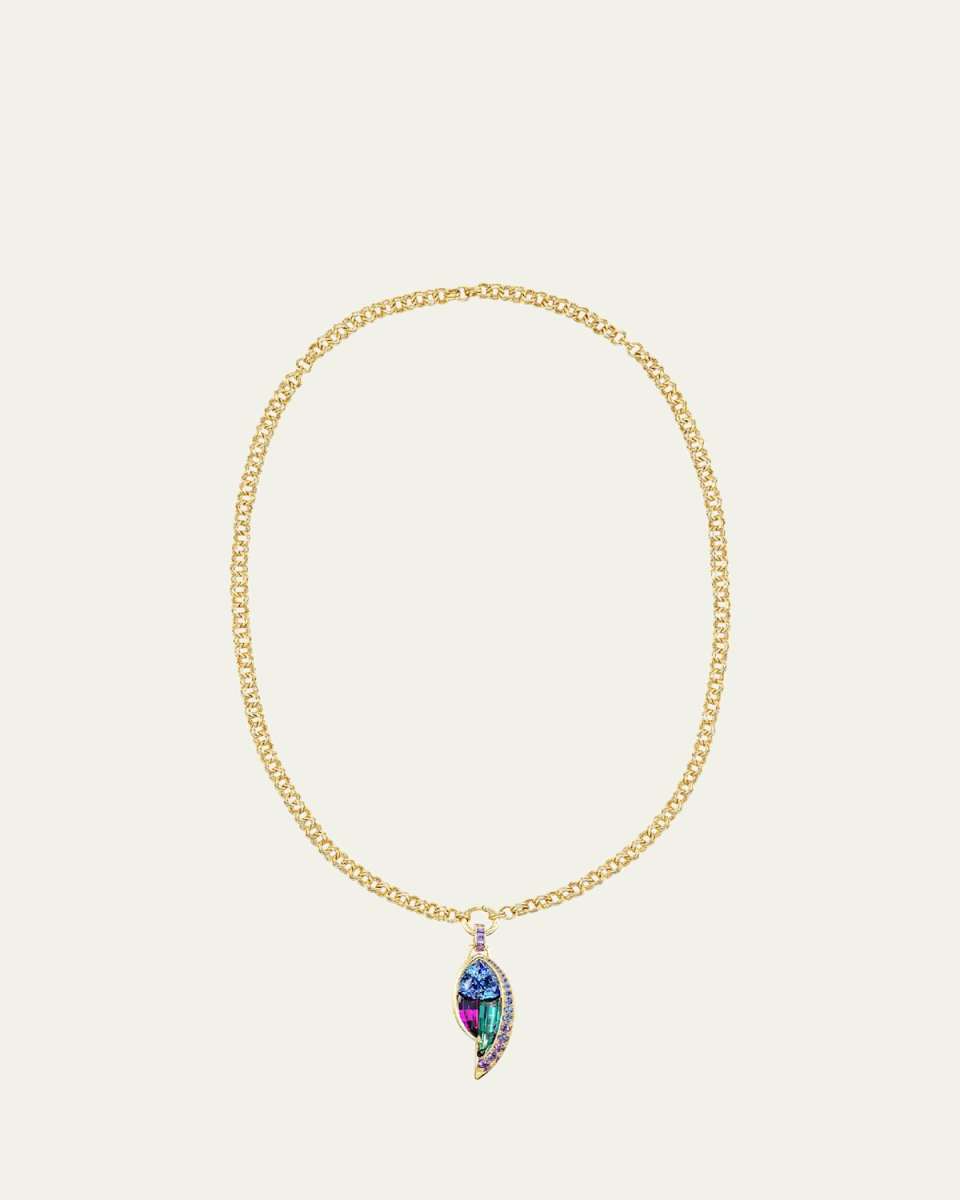 Dreamcatcher 18K Yellow Gold Gemstone Necklace