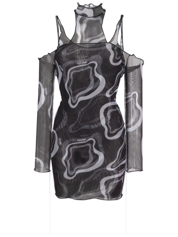 Janet semi-sheer layered minidress