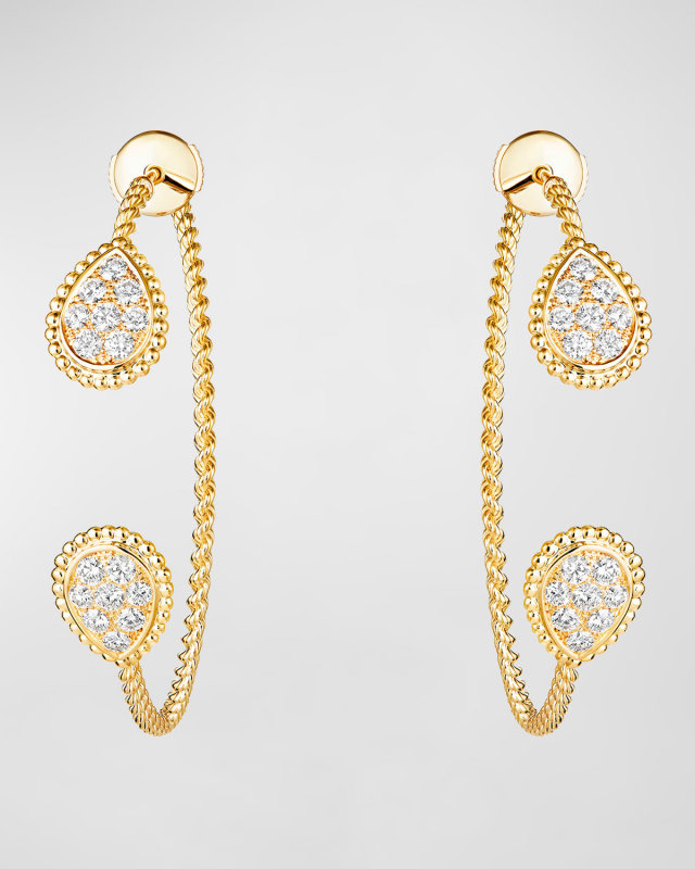 Serpent Boheme 18K Yellow Gold Diamond Hoop Earrings