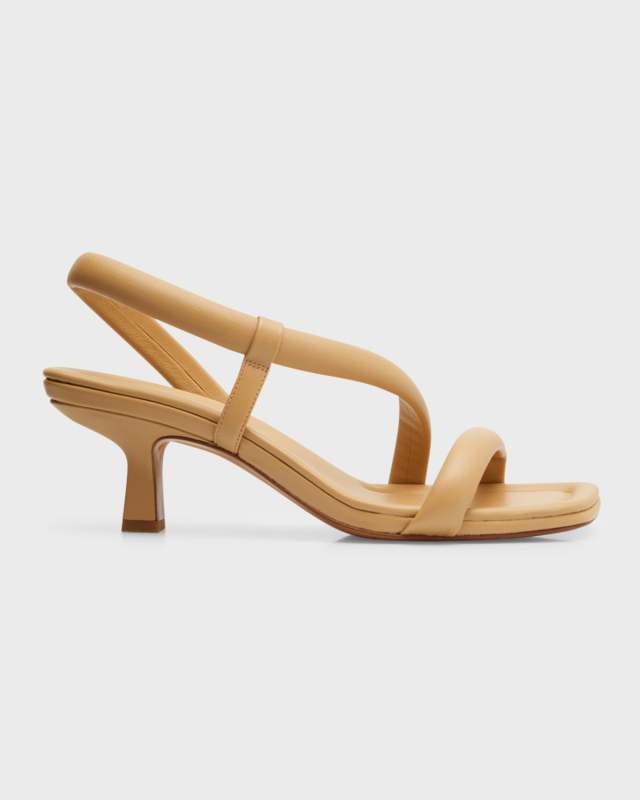 Coline Tubular Leather Slingback Sandals