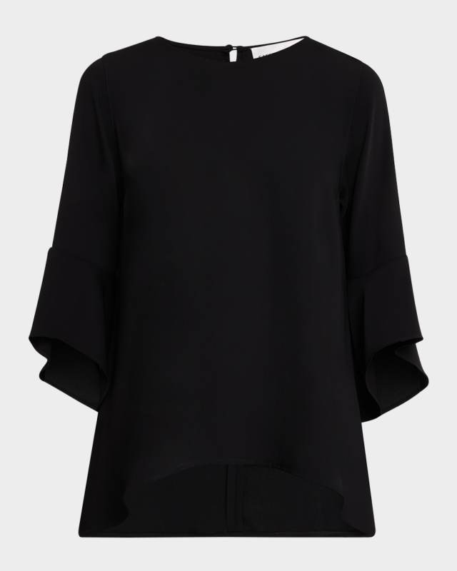 Julia Bell-Sleeve Crepe Tunic