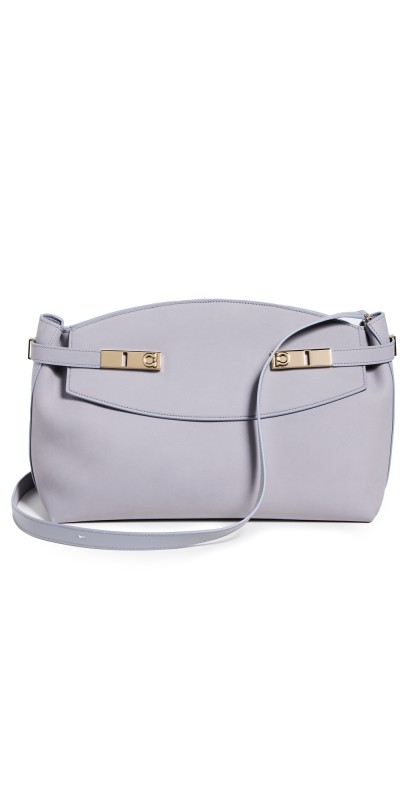 FERRAGAMO Hug Nubuck Bag Fog Gray