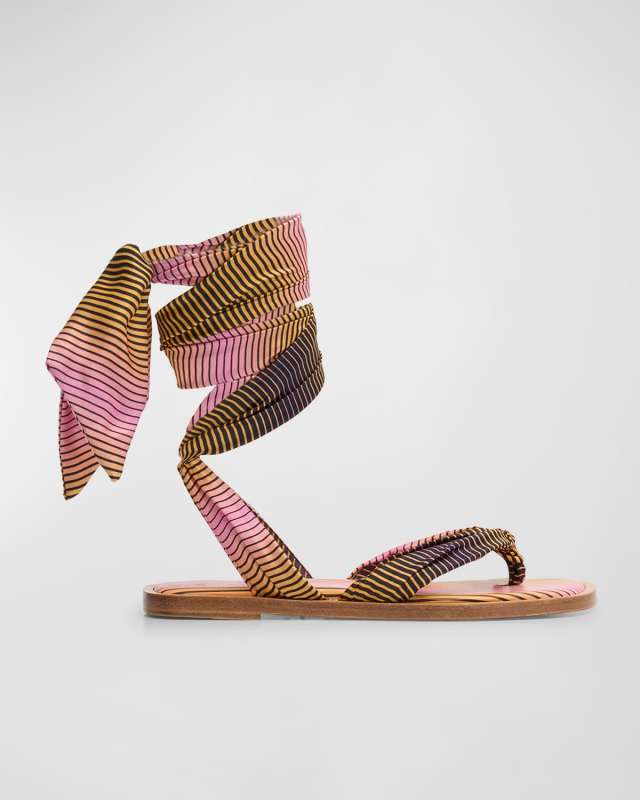 Nilo Du Desert Ankle-Wrap Red Sole Sandals