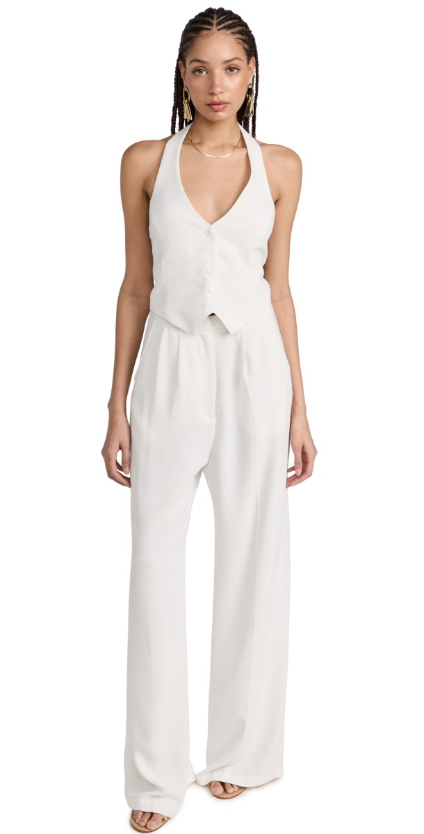 Amanda Uprichard Isadore Jumpsuit Ivory