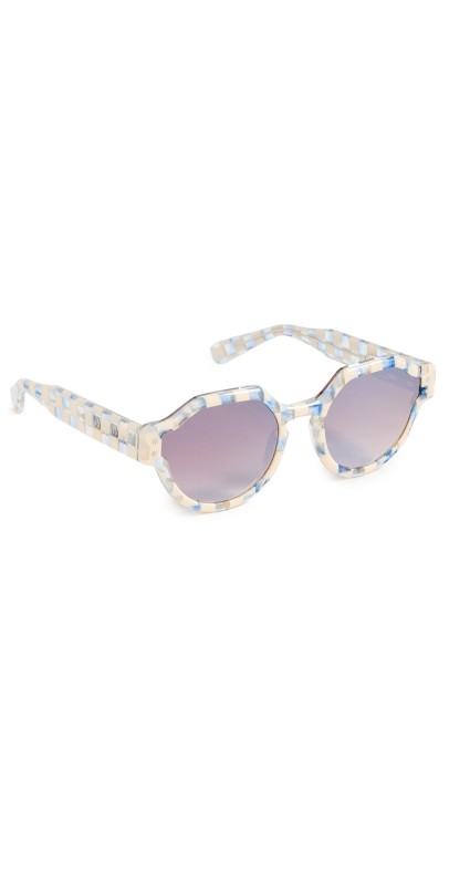 Krewe Astor Sunglasses Gingham Mirrored