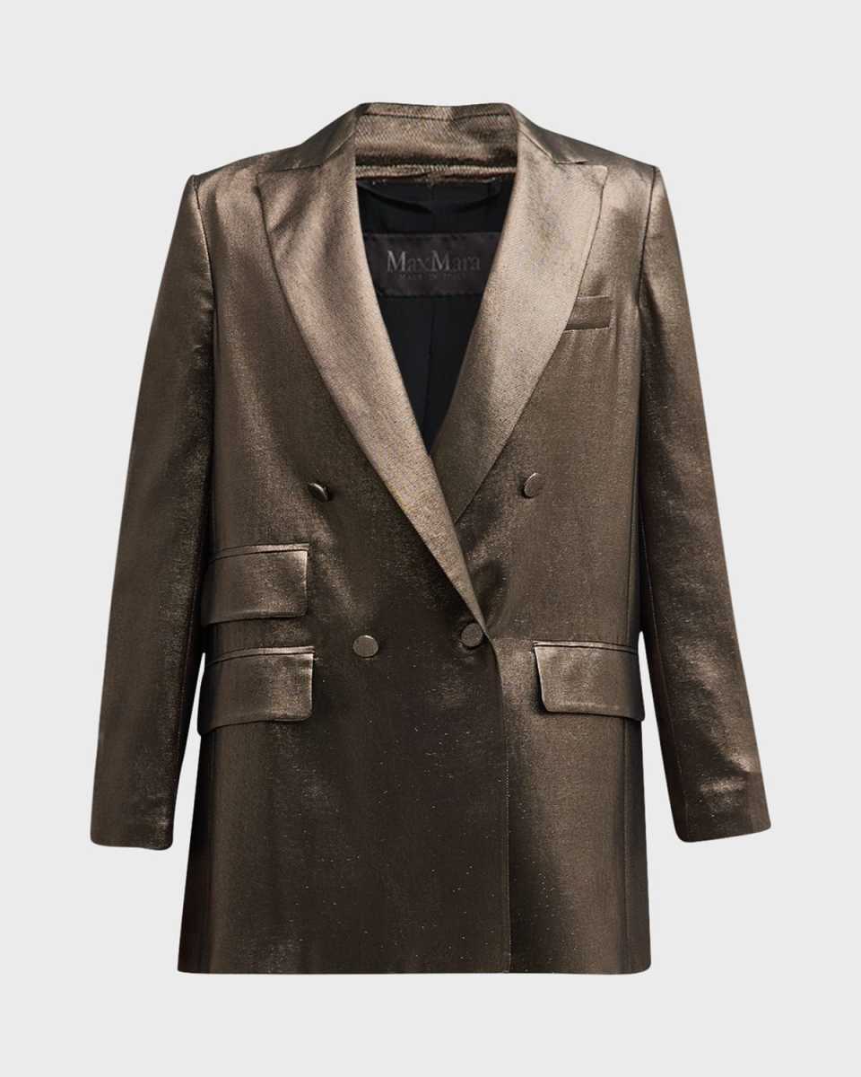 Edro Metallic Silk Blazer Jacket