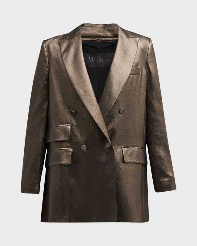 Edro Metallic Silk Blazer Jacket