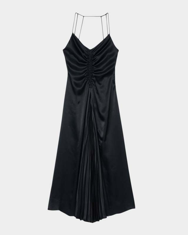 Pralisse Satin-Effect Midi Dress