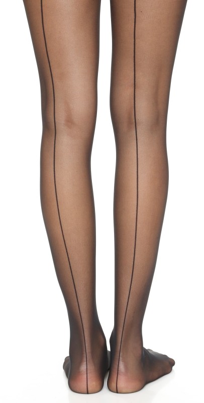 Wolford Individual 10 Back Seam Tights Black