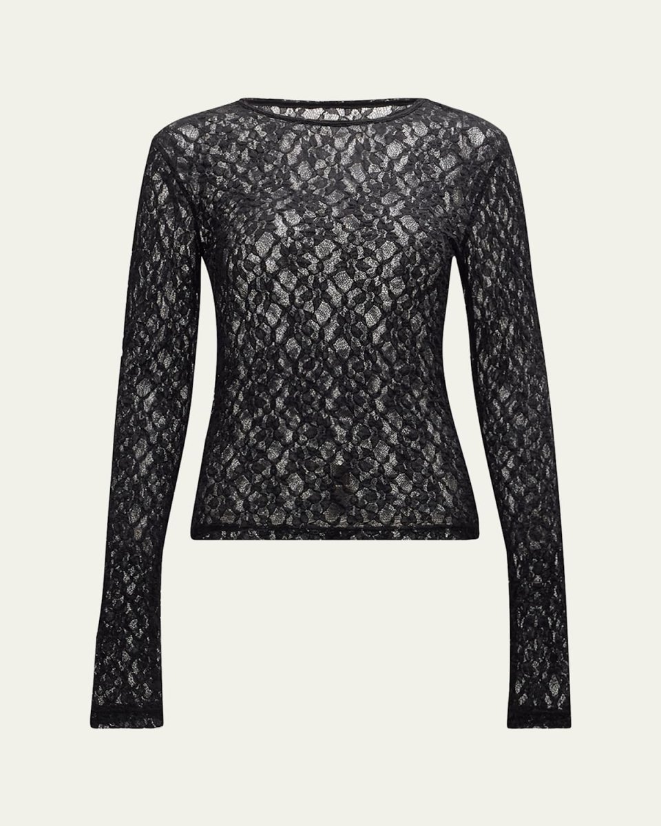 Crewneck Mesh Lace T