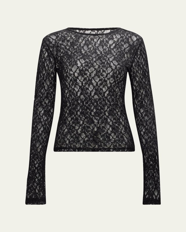 Crewneck Mesh Lace T