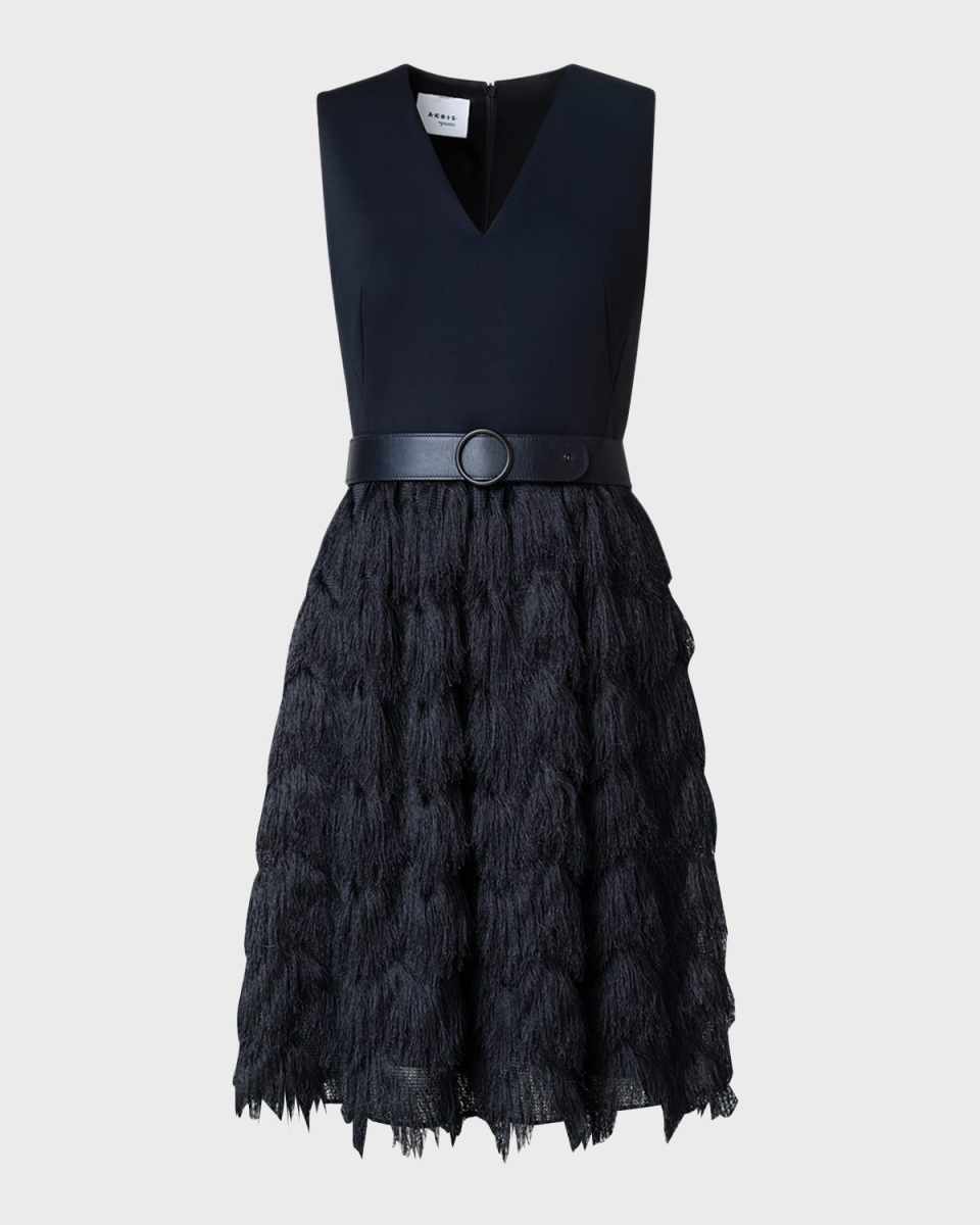 Zigzag-Fringe Sleeveless Dress