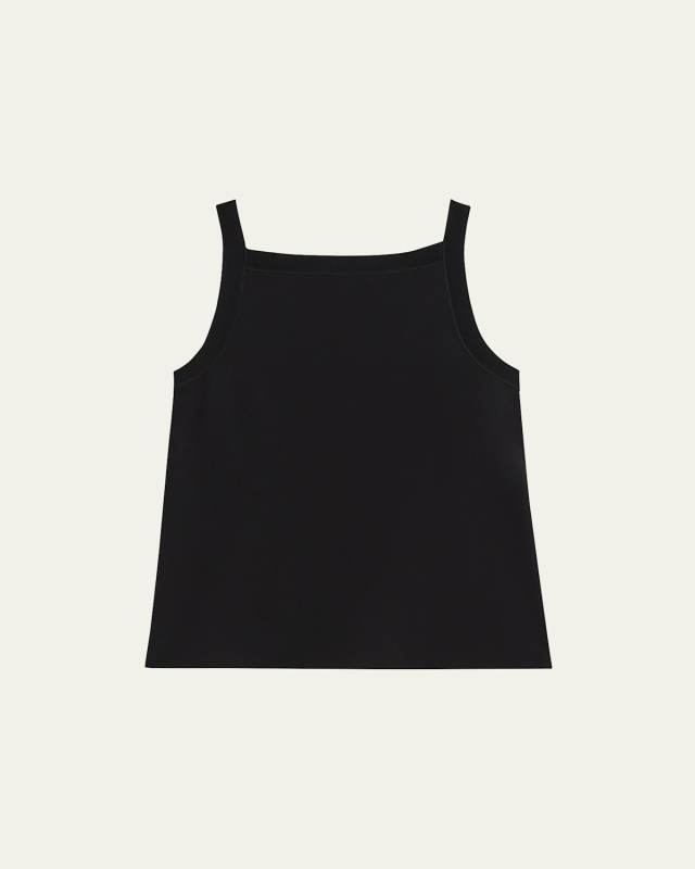 Square-Neck Rib-Trim Tank Top