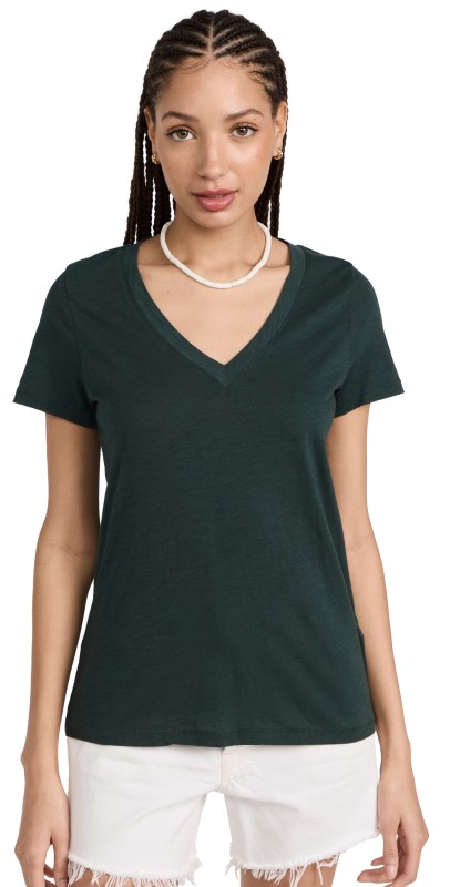 Madewell Whisper V Neck Dark Palm