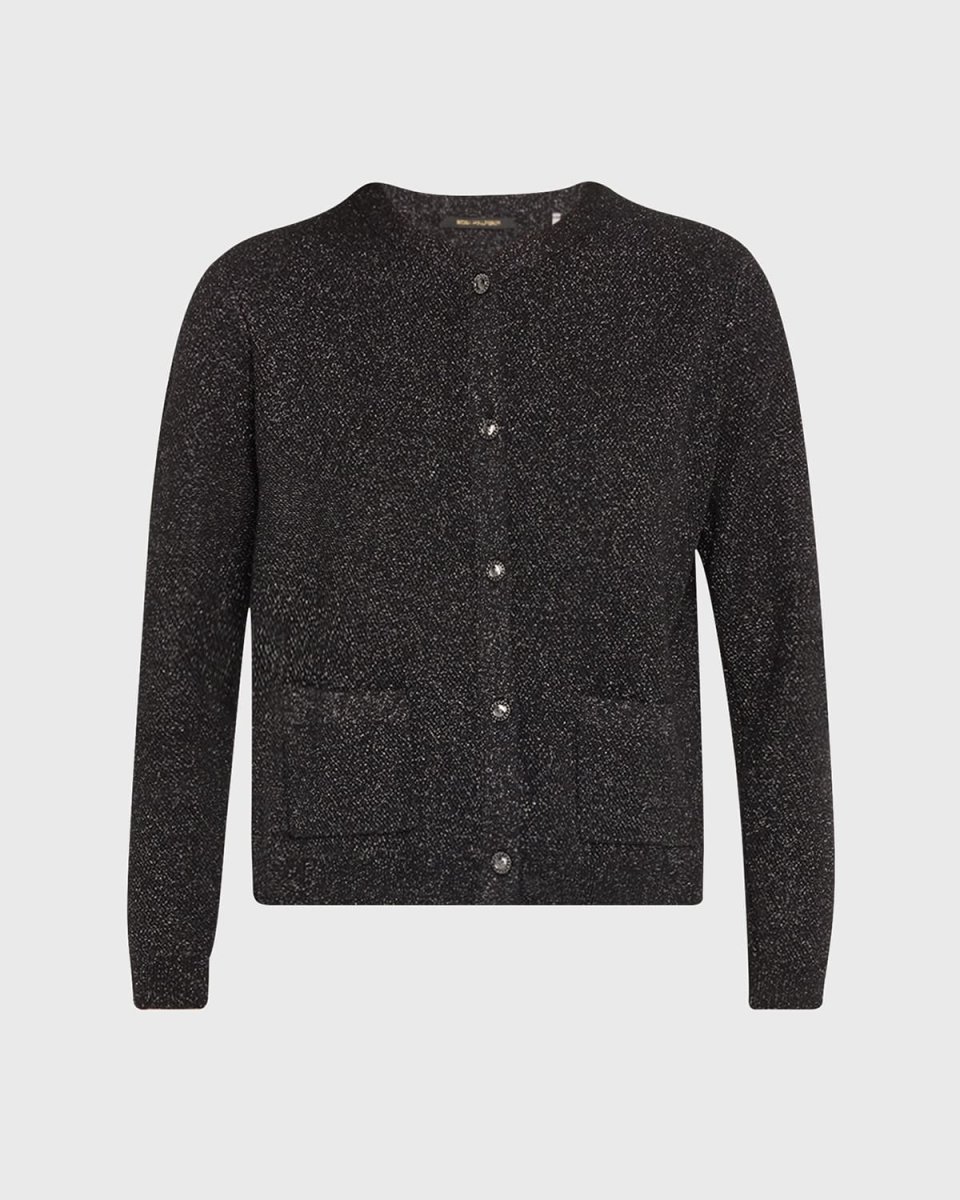 Meri Shimmer Button-Down Sweat