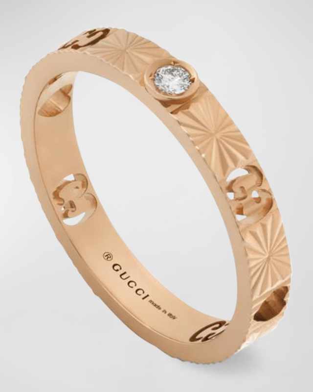 18k Rose Gold Icon Diamond Heart Ring