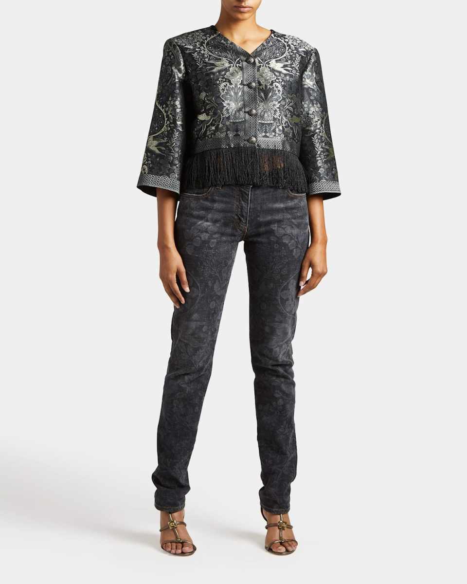 Floral Skinny-Leg Jeans