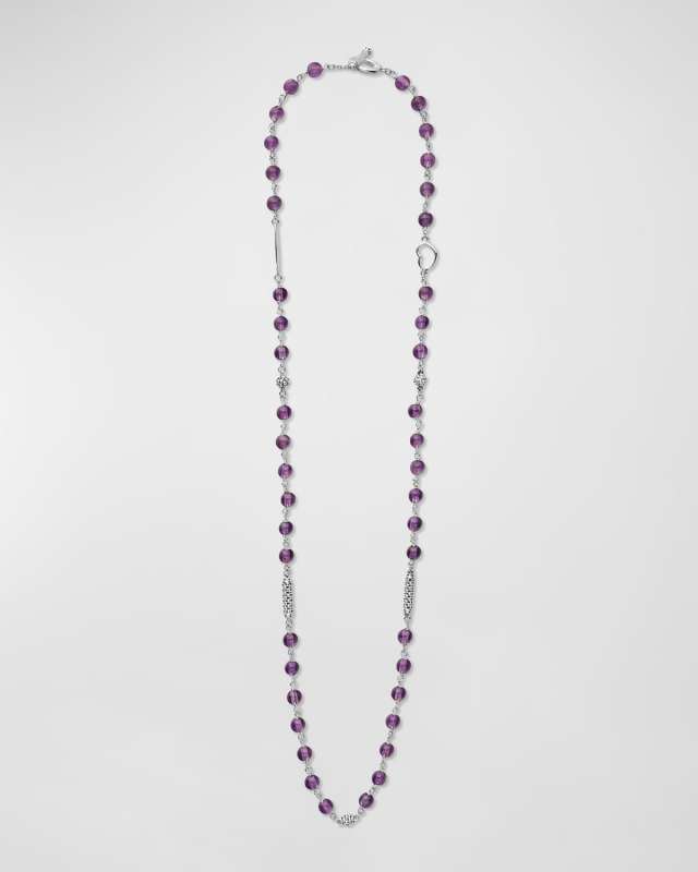 Caviar Icon Amethyst 5-Station Sterling Silver Necklace