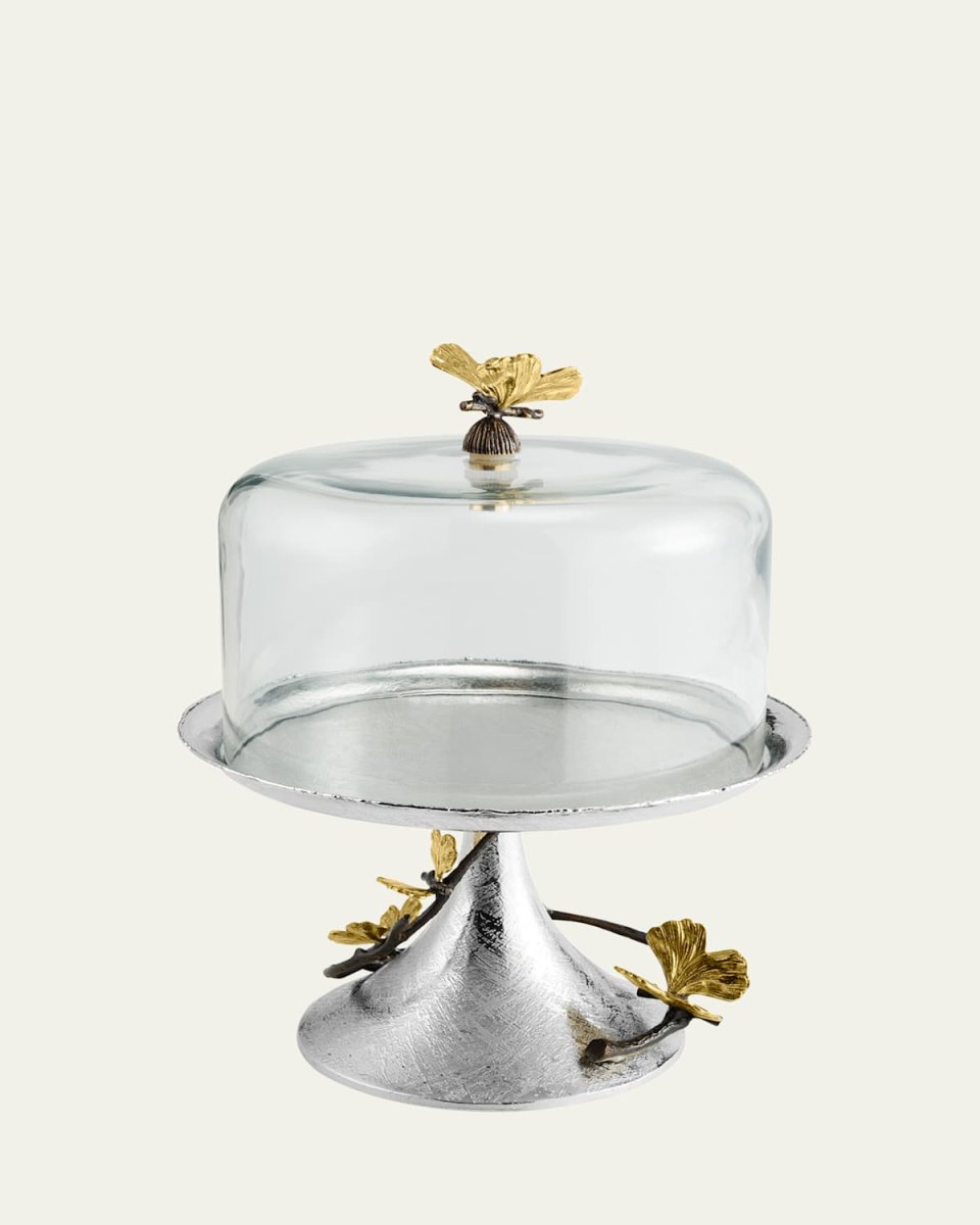 Butterfly Ginkgo Pastry Dish with Dome