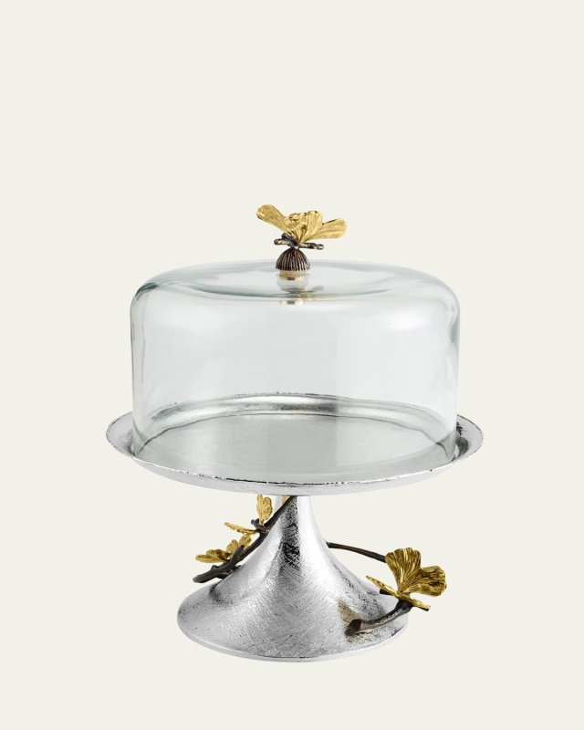 Butterfly Ginkgo Pastry Dish with Dome