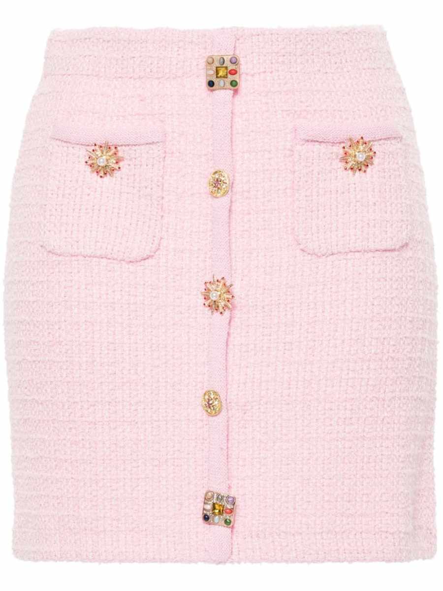 jewelry-buttons knitted mini skirt