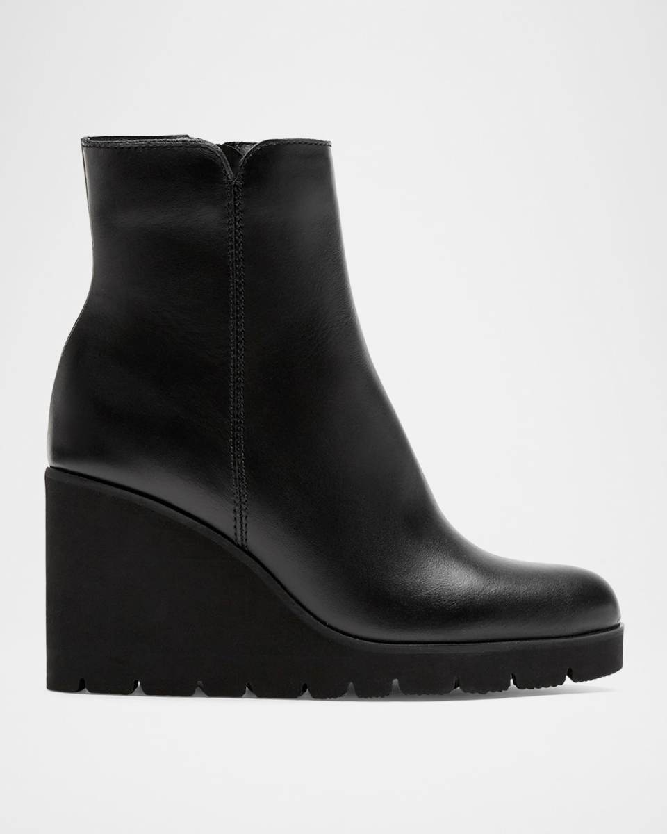 Go Leather Wedge Ankle Booties