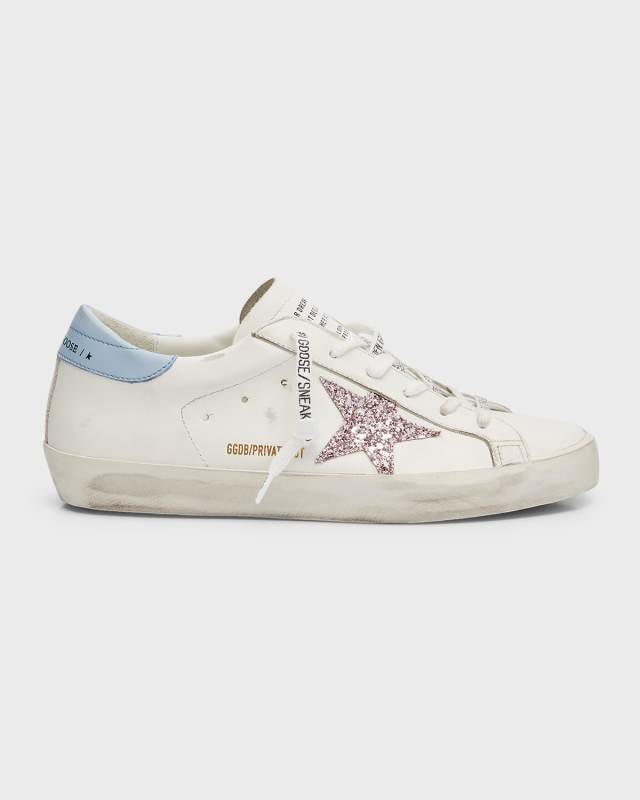 Superstar Leather Glitter Low-Top Sneakers
