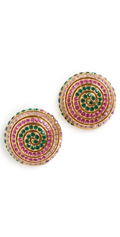 Lele Sadoughi Spiral Button Earrings Meadow