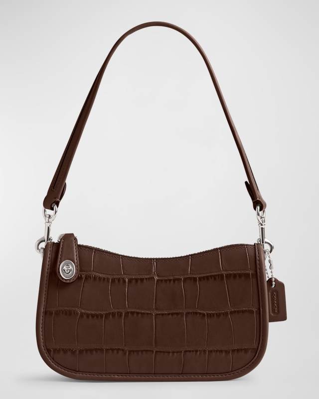 Swinger 20 Croc-Embossed Shoulder Bag
