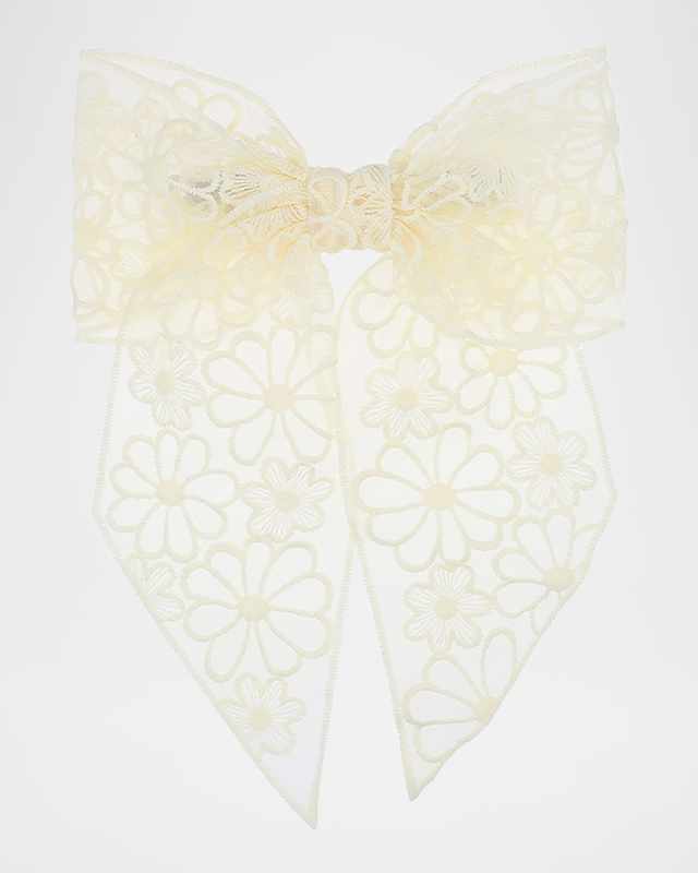 Madelyn Floral Lace Bow Barrette