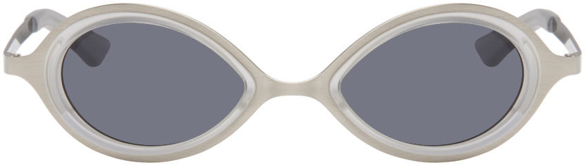 Song for the Mute SSENSE Exclusive Silver 'The Goggle' Sunglasses