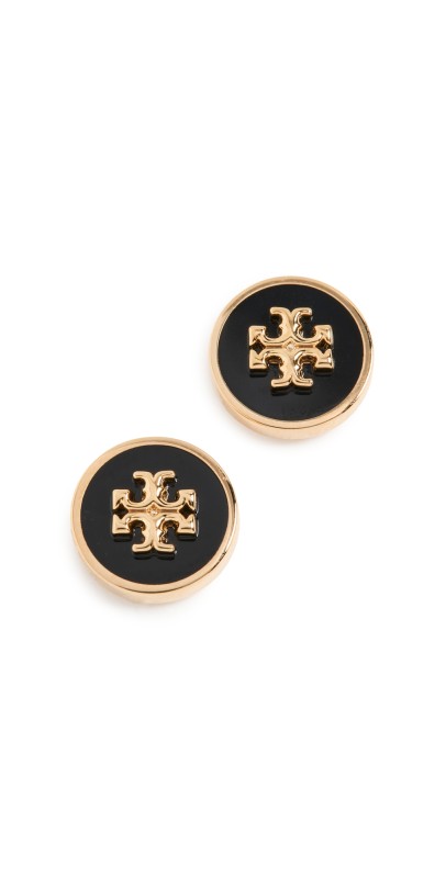 Tory Burch Kira Enamel Circle Stud Earrings Tory Gold/New Ivory