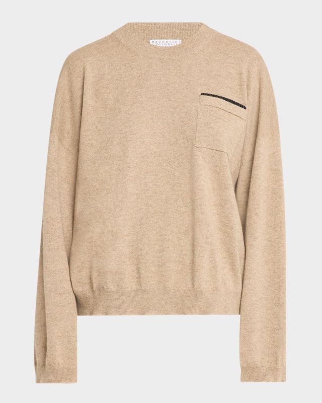 Monili-Bar 2-Ply Cashmere Crewneck Sweater