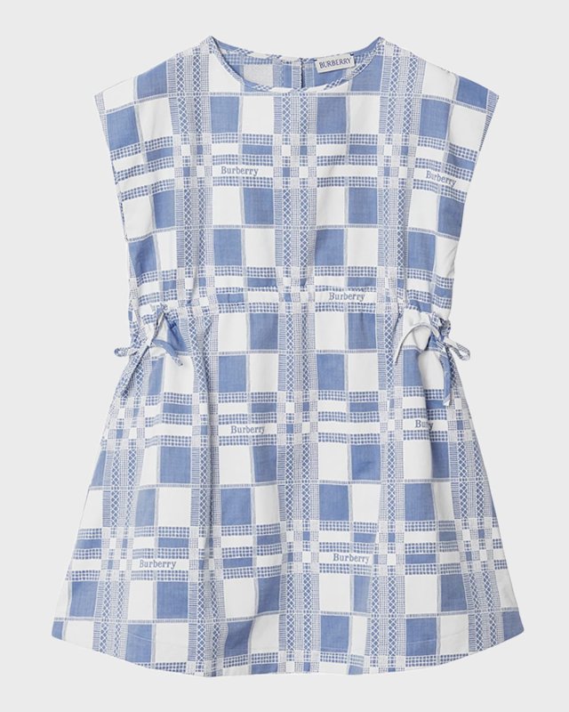 Girl's Trevelle Sleeveless Logo Check Dress, Size 3-14